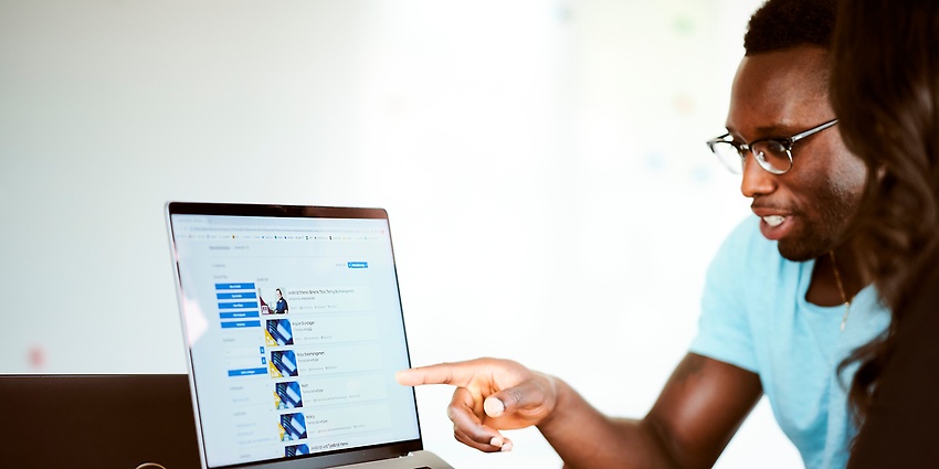 employees wok on notebook employees wok on notebook